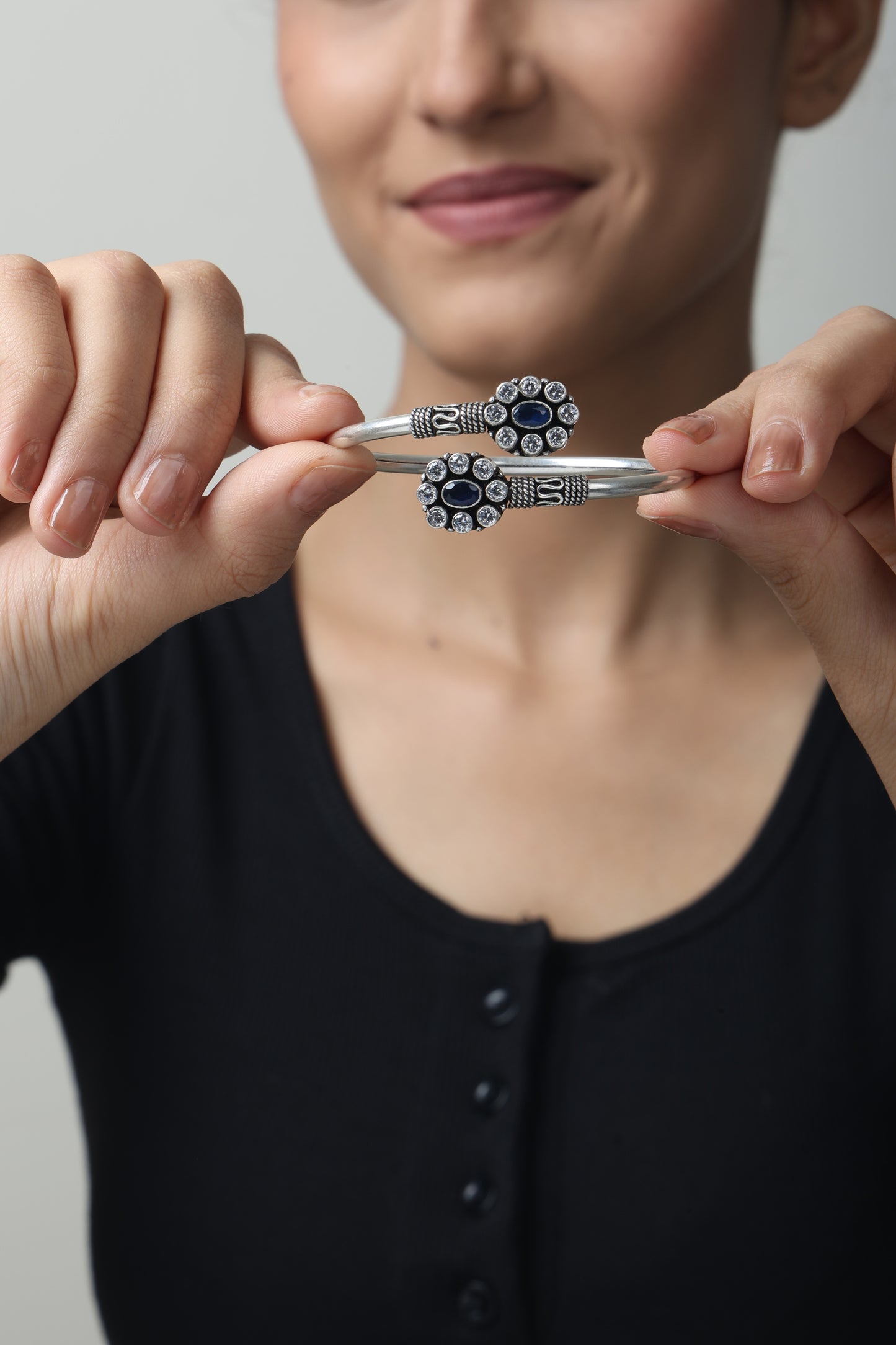 Elegant Blue Stone Bangle Kada For female