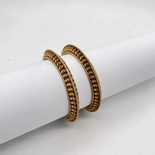 Classic Gold-Plated Silver Bangles (Pair) – 92.5 Sterling Silver | Jugni