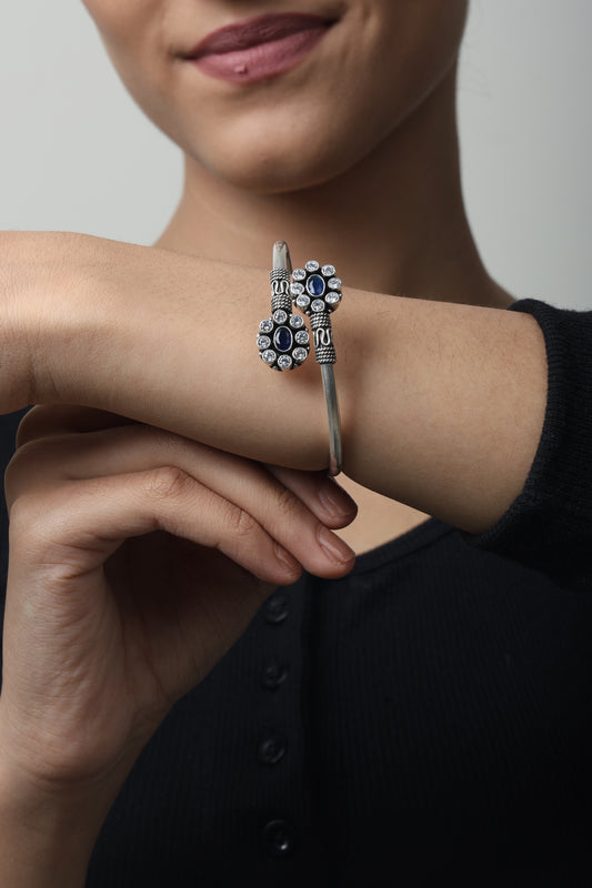 Elegant Blue Stone Bangle Kada For female